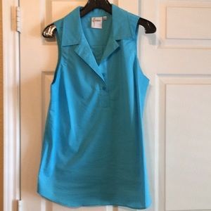 Sleeveless top with button back detail